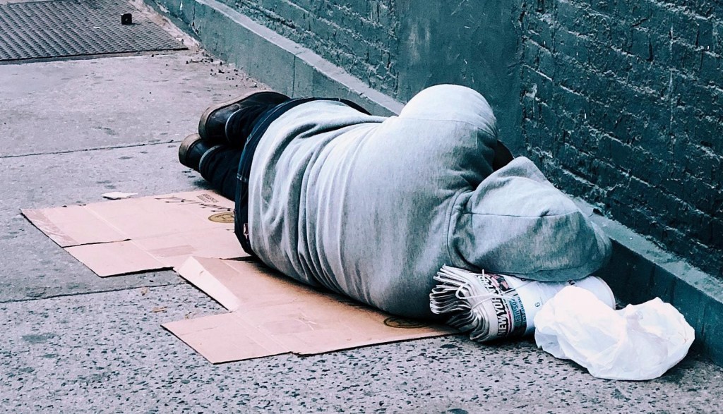 Homeless asleep